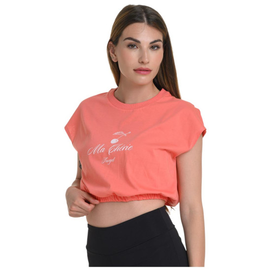 Target Γυναικεία αμάνικη μπλούζα Elastic Waist Single Jersey ''Cherry''